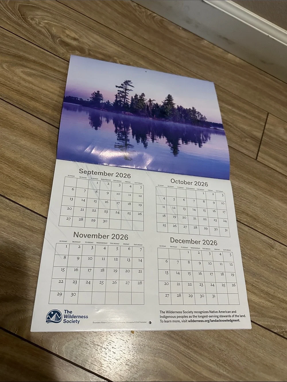 NWT 2026/2027 Wilderness Society 16 Month Calendar
